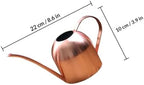 Housoutil Rose Gold Stainless Steel Watering Can with Long Spout, 500ml Indoor Garden Sprinkler Pot, Rustproof Plant Watering Bottle for Houseplants and Patio Gardening - Image 2