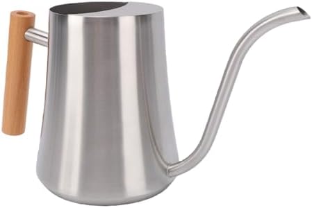 Dpofirs 35oz Metal Watering Can for Plants | Long Spout Stainless Steel Indoor Watering Pot with Wood Handle (Sanding 1L) - Image 2