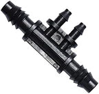 Kitchen Garden Hose Garden Hose Tee Barb 8/11 to 1/4" 4/7 Hose Connector 4 Way Garden Irrigation Manifold 3/8" 80Pcs/Black/3/8'' - Image 4