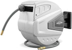 Retractable Air Hose Reel, 3/8" x 80FT Hubrid Air Hose, 300PSI Max, Auto-Rewind & Length-Lock, Ceiling/Wall Mount Enclosed PP Reel with 180° Swivel Bracket for Workshop/Garage by HoldwellS