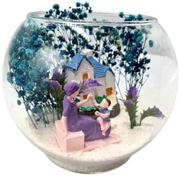 Welcome Glass Globe Terrarium, 5.9 x 5.1 inches, Preserved Flowers, Mother & Decorative Accent, Heart Balloons, Hospital Gift Alternative, New Born Celebration Decor - Image 2