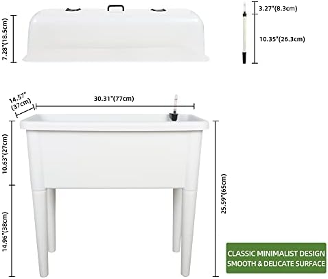Dexceder 13.2 Gallon Self Watering Raised Garden Bed (White) - Image 3