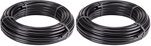 Raindrip 052010P 1/2 in. Drip Irrigation Supply Tubing, 100 ft., for Emitters, Irrigation Parts, and Drip Systems,Black Polythyrene (Pack of 2) by Raindrip