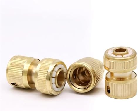 Expandable Garden Hose Repair Kit 4PCS Brass Garden Hose Quick Coupler Pipe Connector with Stop Valve for Irrigation, Water Supply, Car Wash(Purple) by Unknown