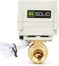 U.S. Solid 1/2 in Motorized Ball Valve with Programmable Auto On-Off Cycle Timer, 2-Way Brass Electric Actuator, 00:00:00-99:59:59 Timing, IP67, AC/DC 9-24 V, NPT, for Water and Air by USSolid