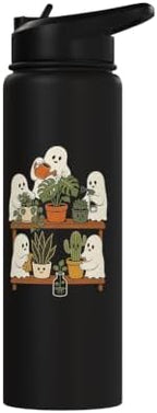 Plant Halloween Ghosts Watering Houseplant Lover Gift Stainless Steel Insulated Water Bottle - Image 3