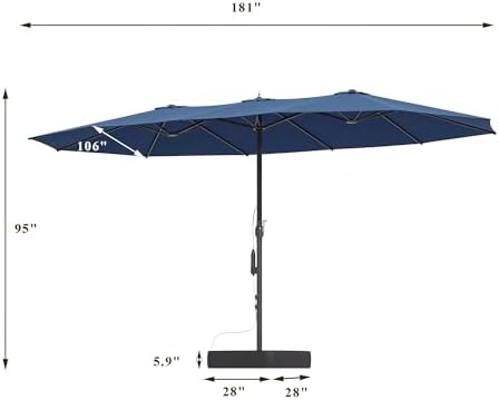 Timechee 15 FT Outdoor Patio Umbrella with Cooling Misting System, Rechargeable Electric Mist Pump, Type-C Charging, 2-3 Hours Use, Large Beach Umbrella with Base for Backyard - Image 2