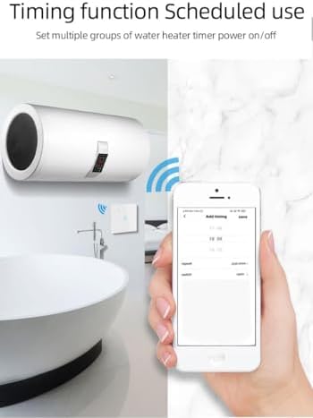 Zigbee Smart Water Heater Switch, Glass Touch Panel,No Neutral line Needed and Neutral line Needed Dual Mode,ZigBee Hub Required, EU, 20A - Image 4