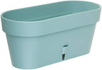 DECOPOTS - Pack of 3 - Self Watering Window Box Planter - Indoor/Outdoor - Windowsill/Oblong Shape Plastic Planter with Bottom Watering and Water Level Indicator (15.6 Inch Long, Jade) - Image 2