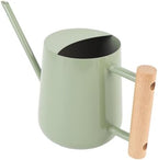 Watering Can for Indoor Plants: Small Stainless Steel Metal Watering Jug with Long Spout and Wood Handle, 1L Mini Plant Waterer Pot for Houseplant Bonsai Outdoor Garden - Image 4