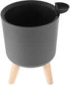VICASKY 2pcs Self-Watering Indoor Planter Pot Wooden Base and Stylish Design for Living Room and Bedroom for Flower and Nursery Plants Insert - Image 3