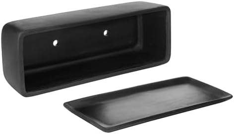 MyGift Matte Black Ceramic Indoor Plant Pot Succulent Planter, Decorative Flower Planter with Drainage Hole and Removable Tray (14 inch - 2 Pack) - Image 7