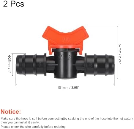 2/3/4Pcs Barbed Ball Valve 1/4" 16mm 19mm 25mm 19mmx16mm Barb Connector Shut Off Switch Plastic for Irrigation Drip Tube(25mm 2Pcs) - Image 2