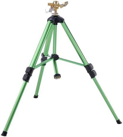 VEVOR Impact Sprinkler on Tripod Base, Heavy Duty Tripod Sprinklers with Brass Head & 3/4" Connector, 360 Degree Large Area Coverage Irrigation Sprinkler, Adjustable Heights for Yard Green - Image 4