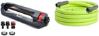 Eden 96213 Lawn & Garden Essential Oscillating Sprinkler | Water Sprinkler for Yard & Flexzilla Garden Hose 5/8 in. x 25 ft, Heavy Duty, Lightweight, Drinking Water Safe, ZillaGreen - HFZG525YW-E by Unknown
