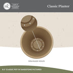 The HC Companies Classic Round Planter Pot, 17 Inch, Clay, 2-Pack - Image 3