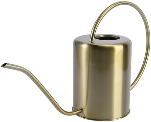 Stainless Steel Watering Kettle Long Spout Practical Pot for Indoor Outdoor Plants Brass Color Gardening Can for Home Use by TINEASUR