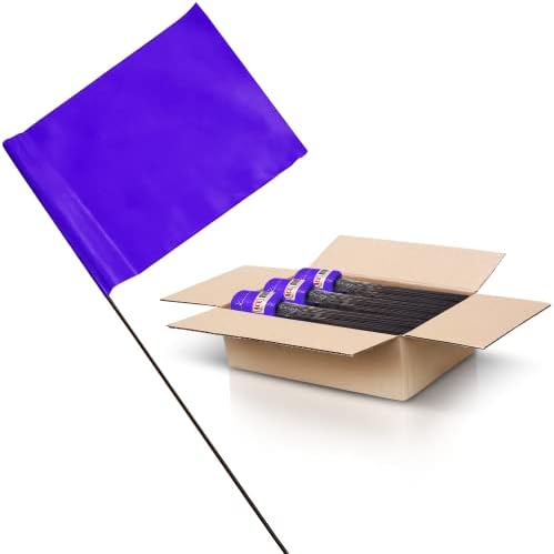 Purple Marking Flags 1000 Pack - 4x5x15 Inch Purple Flags for Outside - Markers For Lawn, Irrigation, Landscaping, Survey & Sprinkler Head Marking by ACESupply