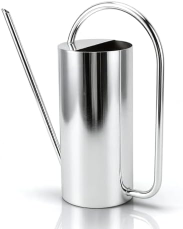 Watering Can Indoor Plants, 1500ml Large Capacity Stainless Steel Pot with Long Spout Watering Can for Indoor Bonsai Plants for Gardening ﻿ (Stainless Steel Color) by Unknown