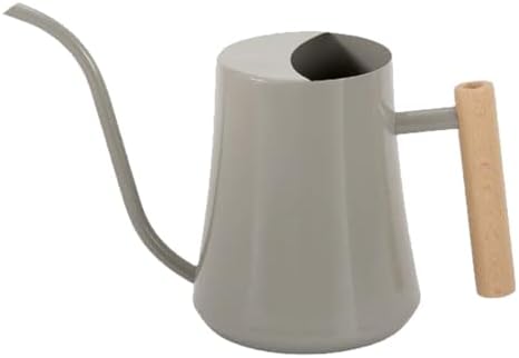 Watering Can for Indoor Plants, 1L Small Stainless Steel Watering Pot with Long Spout, Wood Handle, Metal Water Can for House Plant Garden Flower Outdoor (Gray) - Image 5