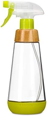 Full Circle 16oz Glass Spray Bottles, Green & Gray, Stream & Mist Modes, Bamboo Accents, Silicone Boot, Refillable - Image 2