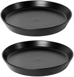 Plant Saucer 8 Inch, 2 Pack Large Plant Saucers Ceramic Tray 8 inch (7.3" Inner) for Flower Pot, Classic Sturdy Planter Water Catcher Tray for Plant Base,Black by Unknown