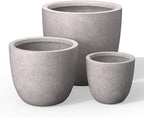 Kante Set of 3 CON Gray Concrete Bowl Planters 18" 14" 10" Dia by Unknown