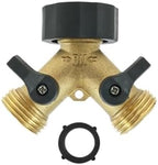Y Splitter Tap Adaptor 2 Way Brass Garden Hose Connector - Image 2