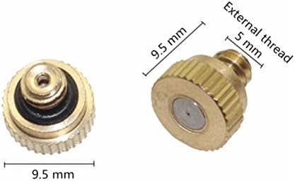 Garden Lawn Sprinkler Irrigation System 3/16 Inch External Thread Copper Stainless Steel Atomizing Atomizing Nozzle Garden Irrigation Mist Cooling Dust Sprayer 5 Pieces (Color : 0.5mm) - Image 3