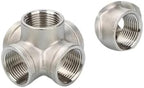 BUILDRA 1/4" 3/8" 1/2" 3/4" 1" 1.2" .5" Female 3/4/5 Ways Corner Splitter Stainless Steel Pipe Fitting Connector(5 Ways,1-1/2") - Image 3