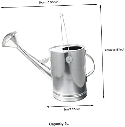 VICASKY Indoor Watering Can Long Spout Garden Outdoor Pots Galvanized Plant Self Potted Mister Sprinkler Water Can Drip Vintage Irrigation Useful Watering Can Stainless Steel Silver - Image 2