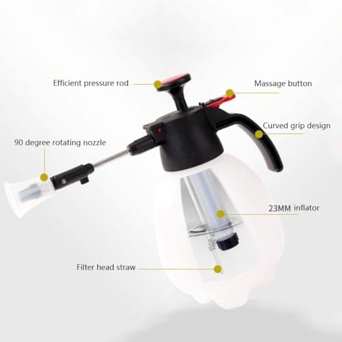 Houseplant Watering Can 2l/0.5 Gallon Capacity Hand-held Spin Spray Pot Portable Mist Nozzle Watering Can Sprayer Bottle Water Gardening Tools, White - Image 3