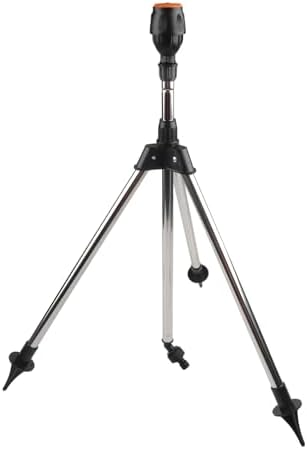 Rotating Tripod Sprinkler Stainless Steel Garden Automatic Rotary Irrigation System Adjustable 360 Degree Watering for Lawn Yard Greenhouse Large Area Silver Black by Unknown