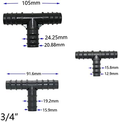 Connector 40 Pieces of 16/20/25mm Garden Hose Three-Way Elbow End Direct Head 16/20/25mm PE Hose Manifold Repair 90 Degree Joint (Color : Red) - Image 3