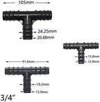 Connector 40 Pieces of 16/20/25mm Garden Hose Three-Way Elbow End Direct Head 16/20/25mm PE Hose Manifold Repair 90 Degree Joint (Color : Red) - Image 3