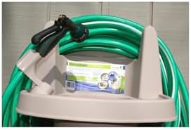 HomeStock Bohemian Bliss Plastic Outdoor Sink, 16.4" H x 16.1" W x 16.9" D, UV Stable, Hose Reel, Ideal for Gardening and Outdoor Use - Image 2