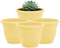 Bloem Ariana 10" Plastic Self-Watering Planter, Daffodil, 4-Pack by Bloem