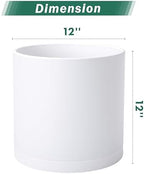 D'vine Dev 2-Pack White Plastic Planters with Saucers, 12 in, 74-Z-P-1 - Image 2