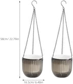 Resin Hanging Planters for Indoor Outdoor 2 Pack with Chains Self Watering - Image 2