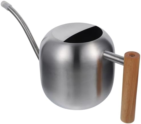 HANABASS 1200ml Long Spout Watering Can Indoor Plant Watering Can Metal Small for Indoor Plants (Silver) by HANABASS