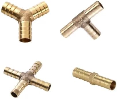 Brass Hose Barb Fitting 4-25mm Straight Elbow Y Tee Cross Bulkhead 2/3/4 Way Splitter For Garden Home Water Pipe(Cross 4 Ways,16mm) - Image 7