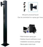Floor Mounted Faucet Outdoor Water Pipe Vertical Fountain Irrigation Column,Frost-Free Outdoor Faucet with Garden Hose Extender, Stainless Steel Square Spigot, Freestanding Hose Holder & Rem - Image 2