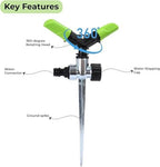 Automatic Garden Sprinkler with Spike 360 Degree Rotating Adjustable 2 Arm Water Sprayer for Watering Plants Outdoor Lawn Yard Irrigation System - Image 2