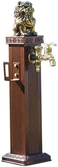 Freestanding Outdoor Faucet with Tap and Spray Gun, Vertical Garden Water Column with Hose Holder for Garden Irrigation, Car Washing, Watering(69cm/27.1in) by Unknown