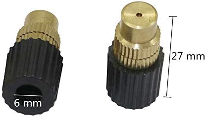 High Pressure Spray Nozzle, Pack of 10 Adjustable 6mm Brass Copper Atomizing Misting Nozzles for Garden Multicolor(Gold) - Image 2