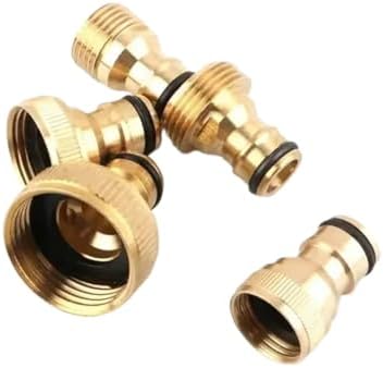 Expandable Garden Hose Repair Kit 3PCS Brass Water Hose Quick Connector 1/2" 3/4" Inch Thread Garden Irrigation Faucet Adapter(Inner 4) by Unknown