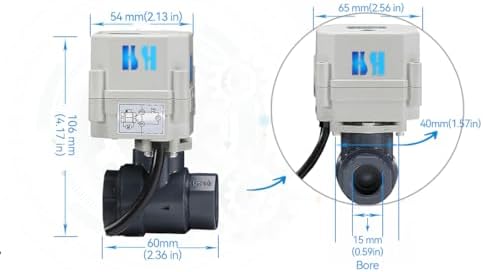 1/2" 3/4" 1" 110-230VAC Normally Closed/Open CF8/Stainless Steel 304 Motorized Electrical Ball Valve With U.S. Plug (1/2 inch Plastic, Normally Closed) - Image 4