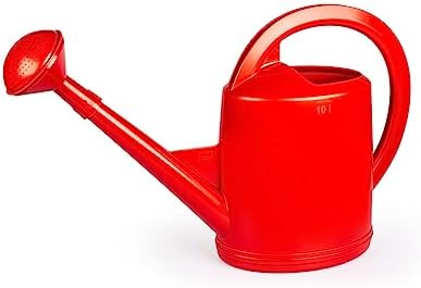 Consolidated Plastics Durable Swiss Watering Can with UV Protection, Ergonomic Handle for Indoor/Outdoor Gardening, Made in Switzerland (10 Liter, Red) by ConsolidatedPlastics