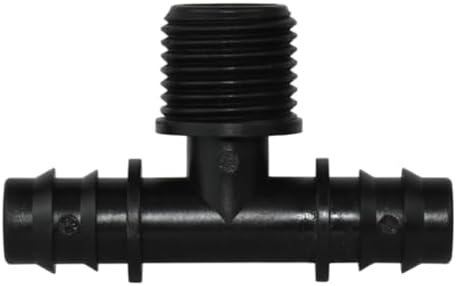 4PCS 1/2" 3/4" Threaded 16 20 25MM PE Hose Barb Tee Connector Garden Drip Irrigation Adapter Tubing Coupling Repair(SPL11-299-16MM-4PCS) by Unknown