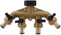 Jinchao-Brass Pipe Fittings, 4 Way Brass Tap Adaptor, Hose Valve Manifold Hose Splitter Tap Hose Fittings,1PC Four Channel Water Distributor, Repair Fittings (Color : B) by Pangocho